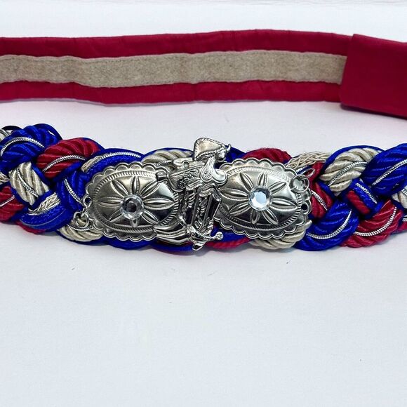 Vintage 80's Hook & Loop Adjustable Americana Rope Belt - Design By‎ Myra - Picture 2 of 5